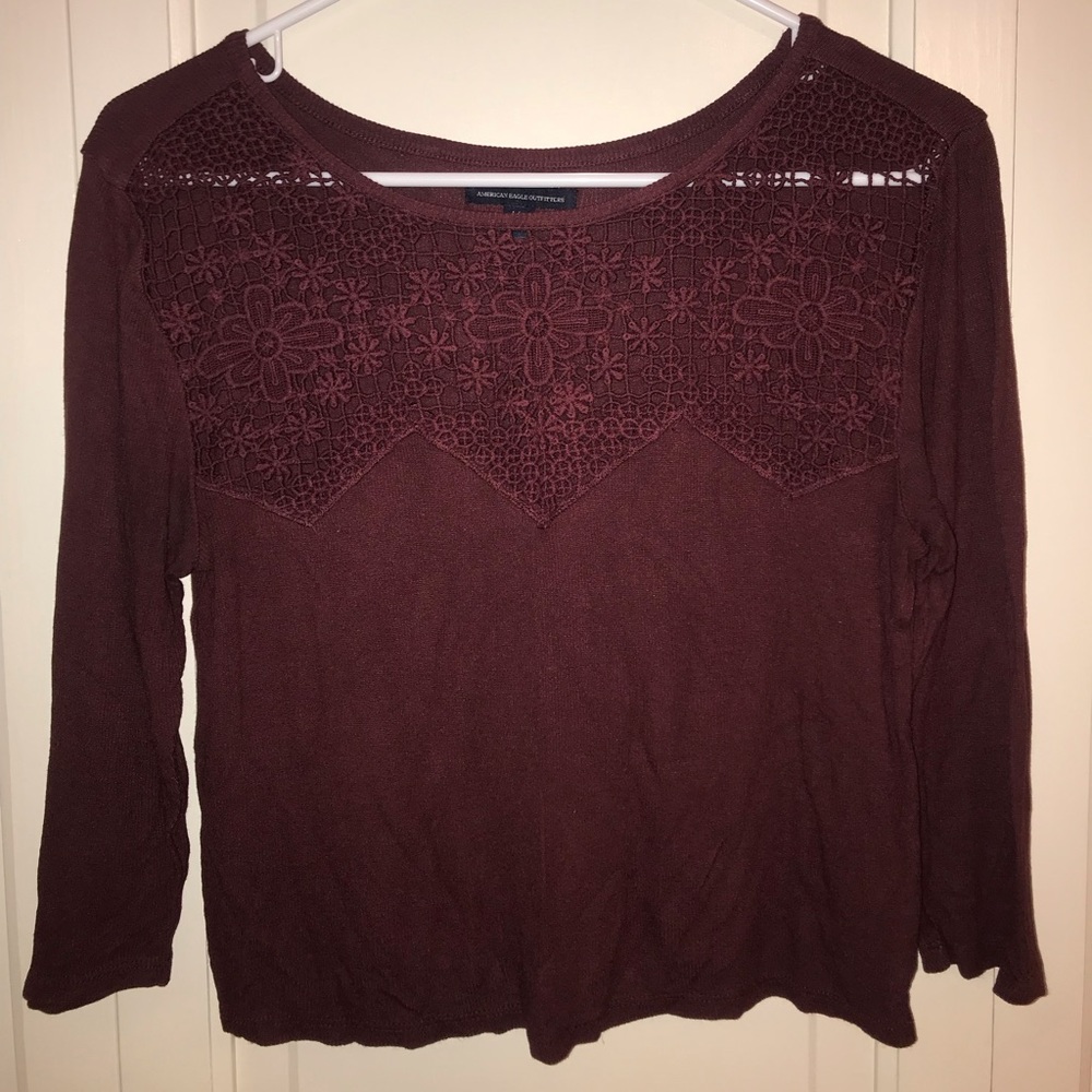 American Eagle Long Sleeve Shirt with Cut outs